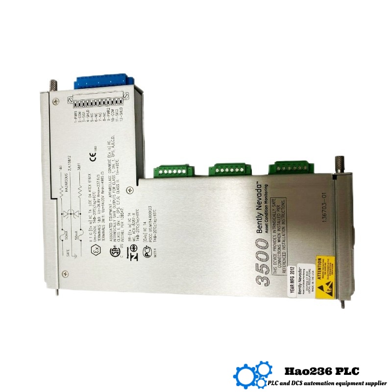 Bently Nevada 3500/50 136703-01 Tachometer I/O Module with Internal Barriers and Internal Termination