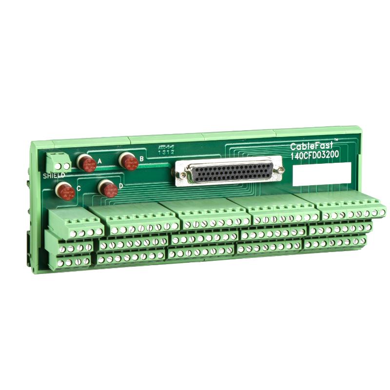 Schneider Electric 140CFD03200 CableFast Terminal Block With Fuse 1 Female Connector SUB-D50