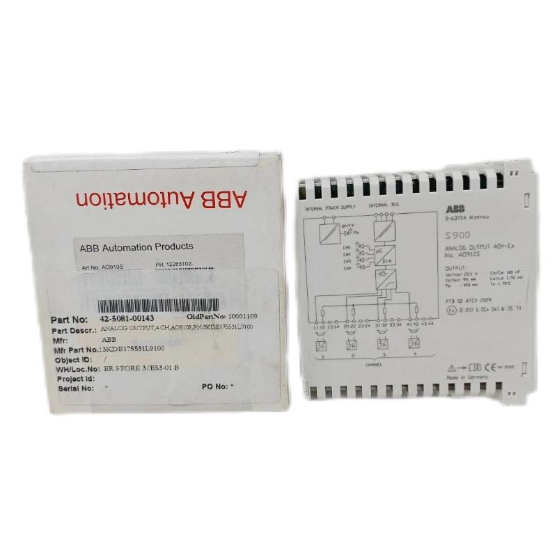 ABB AO910S 3KDE175531L9100 Analog Output Module